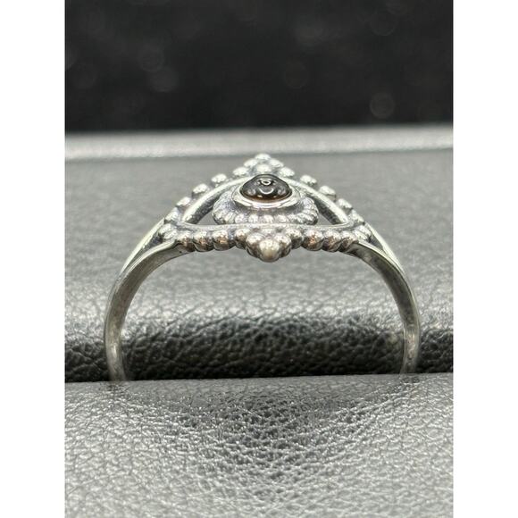 New Condition Sterling Silver Evil Eye Onyx Ring Size 7 - Picture 3 of 11